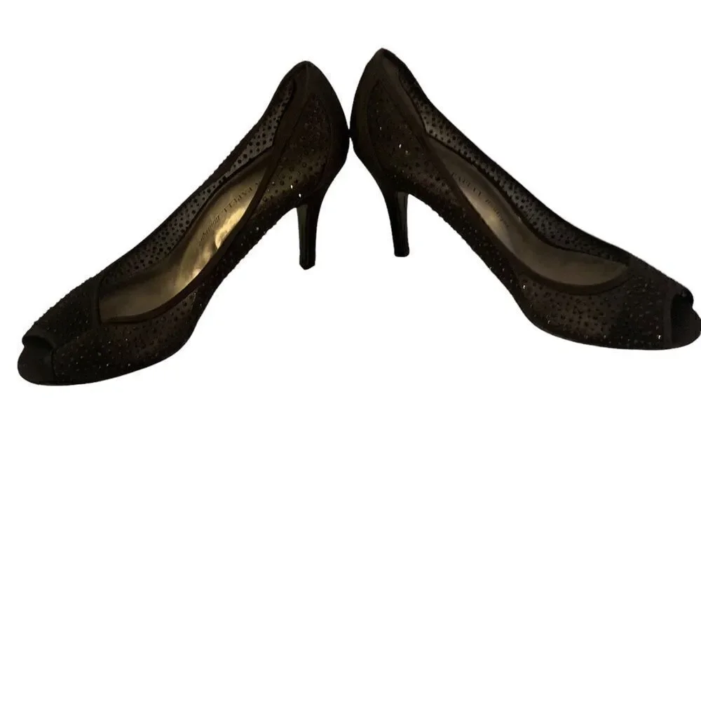 Adrianna‎ Papell Boutique Pumps Formal Wear Black Fiona Pumps, Size 8.5 EUC